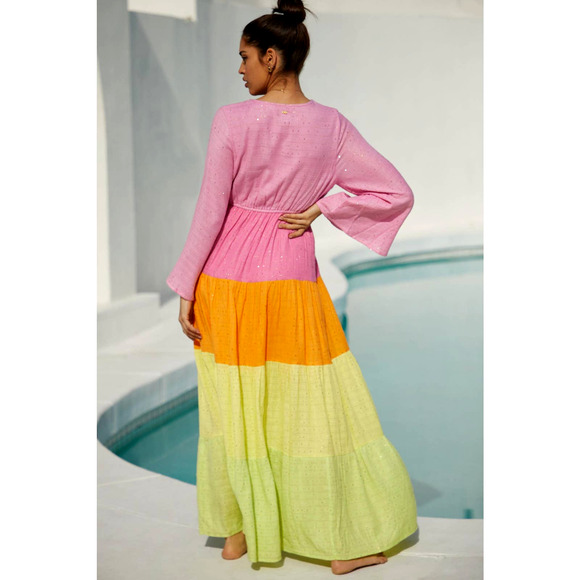 PQ Tiered Colorblock Long-Sleeve Dress - New XS/S - Picture 4 of 5